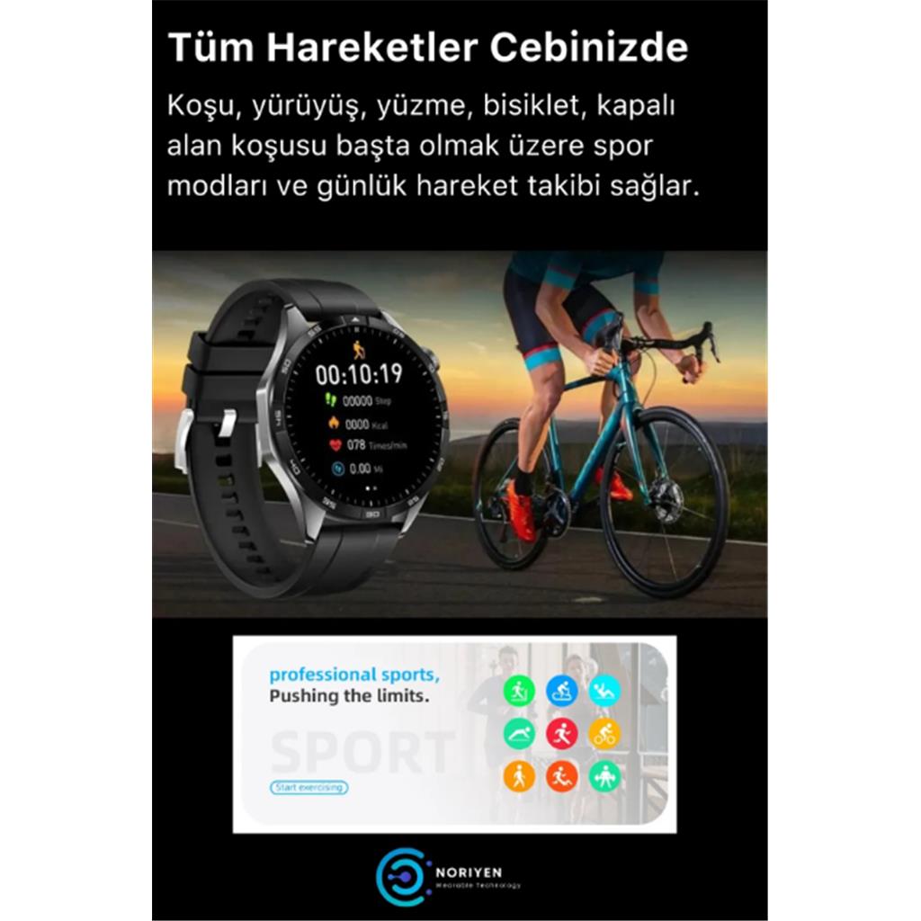 Premium Serisi S40 Max HD Ekran Spor ve Sağlık Sensörlü Klasik Model IOS Android Uyumlu Akıllı Saat