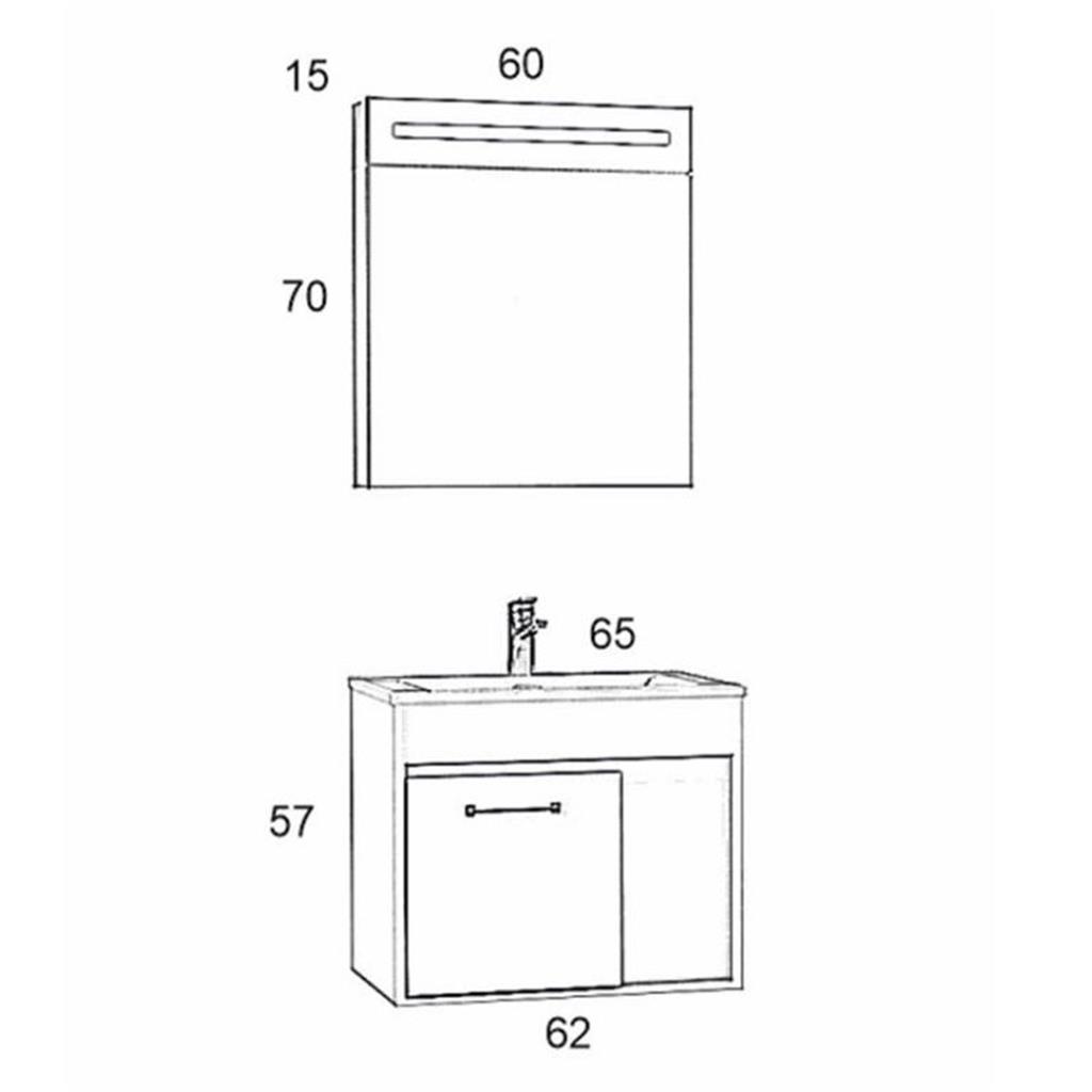 Doha 65cm Banyo Dolabı Takım