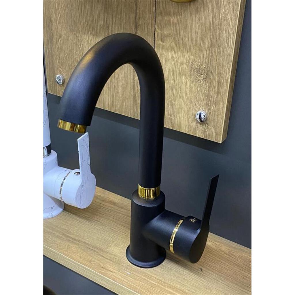Siyah Lavabo Bataryası Fİyatları ve Modelleri  Lüx Surre Kaliteli Siyah Kuğu Lavabo Musluğu En Ucuz