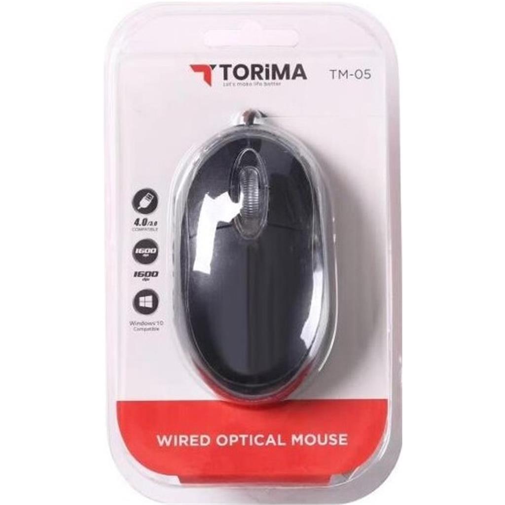 Siyah Fare  Kablolu Siyah Optik Mouse Torima Tm-05