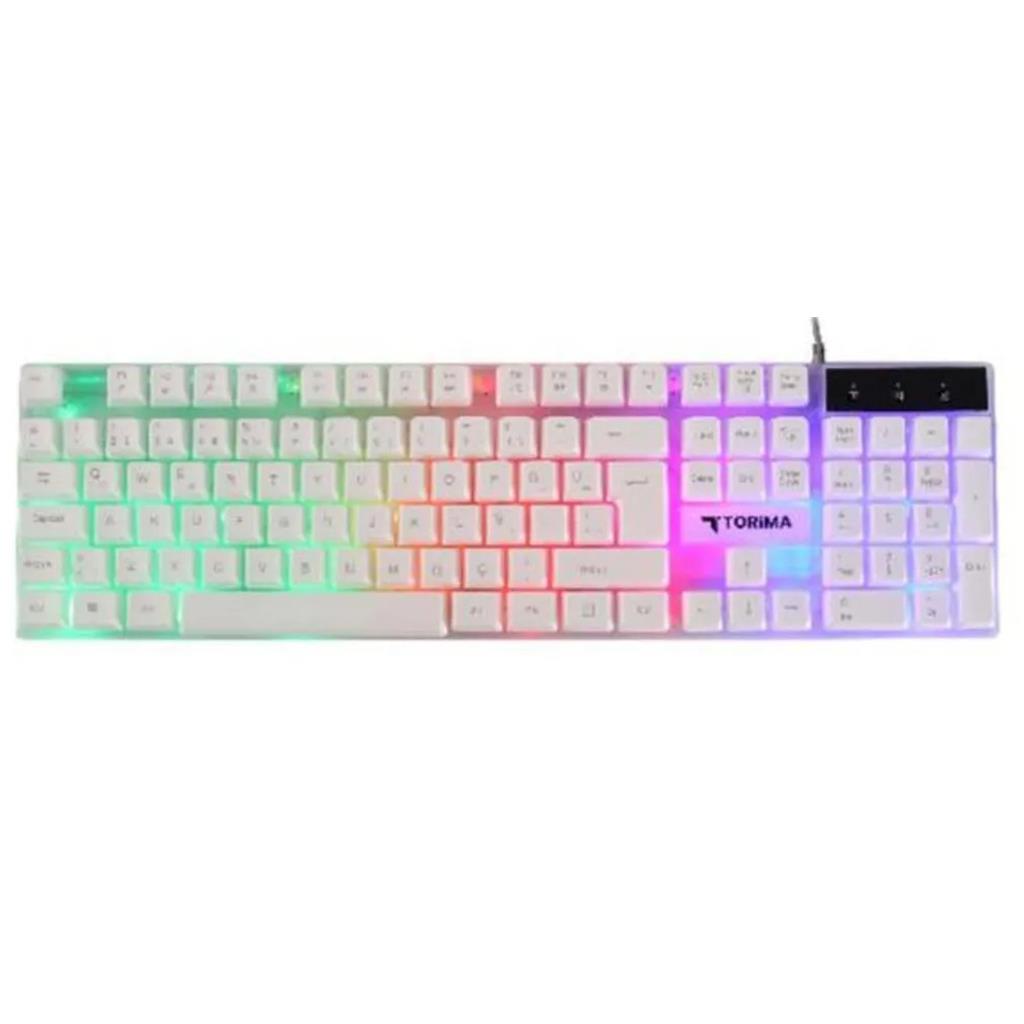Gaming Klavye Beyaz Torima TK-03 Kablolu beyaz oyun klavyesi
