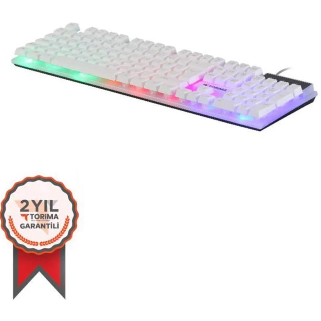 Gaming Klavye Beyaz Torima TK-03 Kablolu beyaz oyun klavyesi
