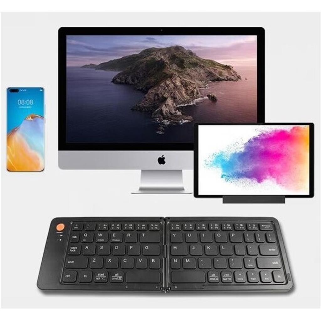 Katlanabilir Klavye Torima  Klavye Siyah Kablosuz Şarjlı Taşınabilir Mini Bluetooth Keyboard Tk-08