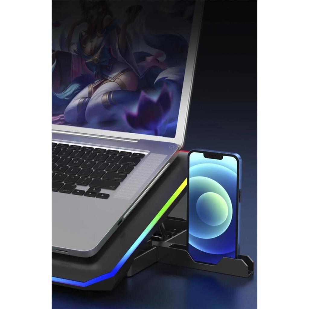 bilgisayar soğutma fanı Torima CF-04 Ayarlanabilir Dizüstü Bilgisayar Rgb Soğutma Fanı Siyah