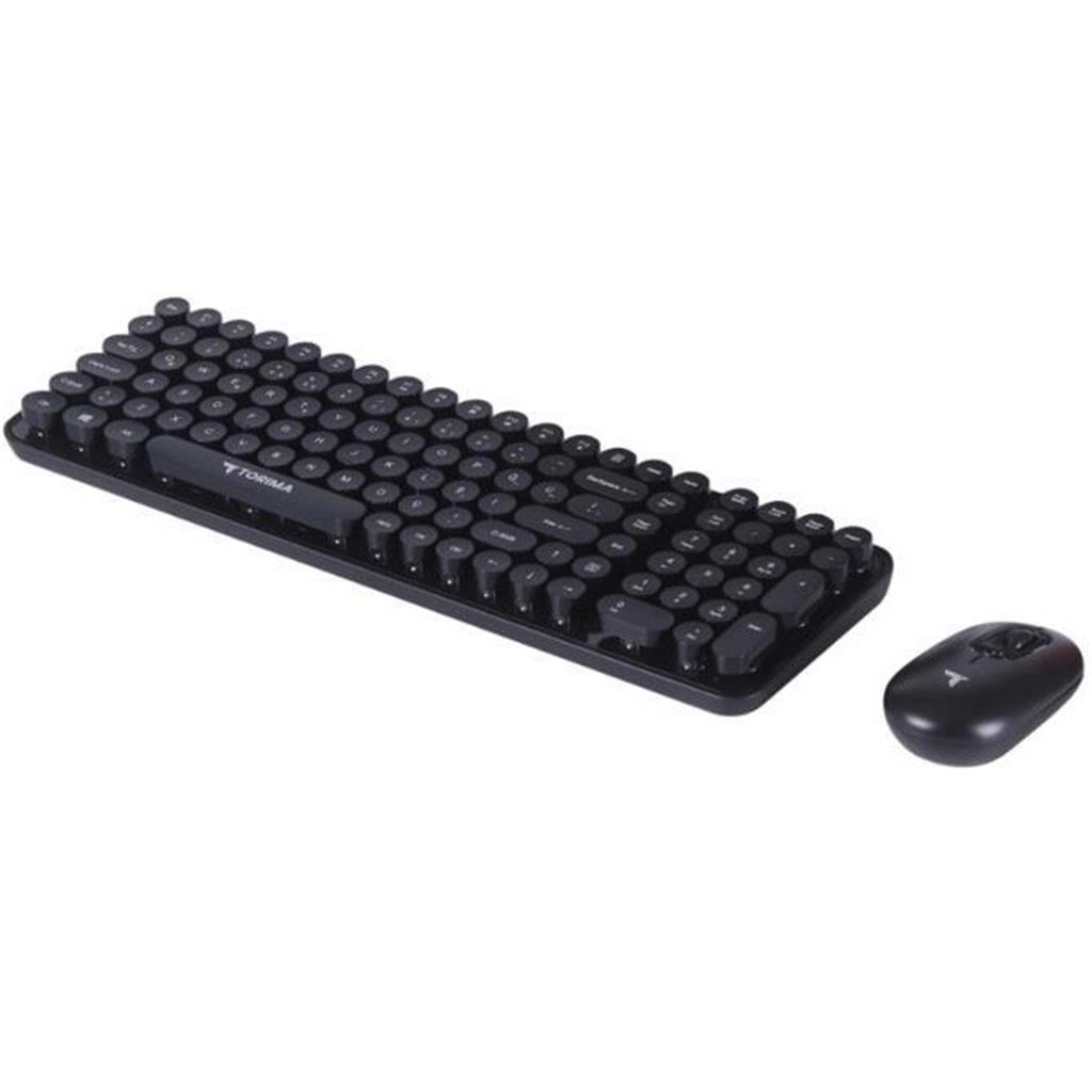oyun klavyesi Torima TMK-07 Siyah Retro Daktilo Görünmlü Kablosuz Q Klavye Mouse Seti mekanik klavye