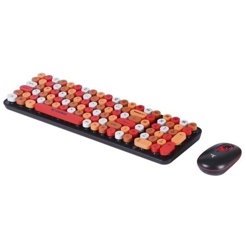 oyun klavyesi Torima TMK-07 Siyah Retro Daktilo Görünmlü Kablosuz Q Klavye Mouse Seti mekanik klavye