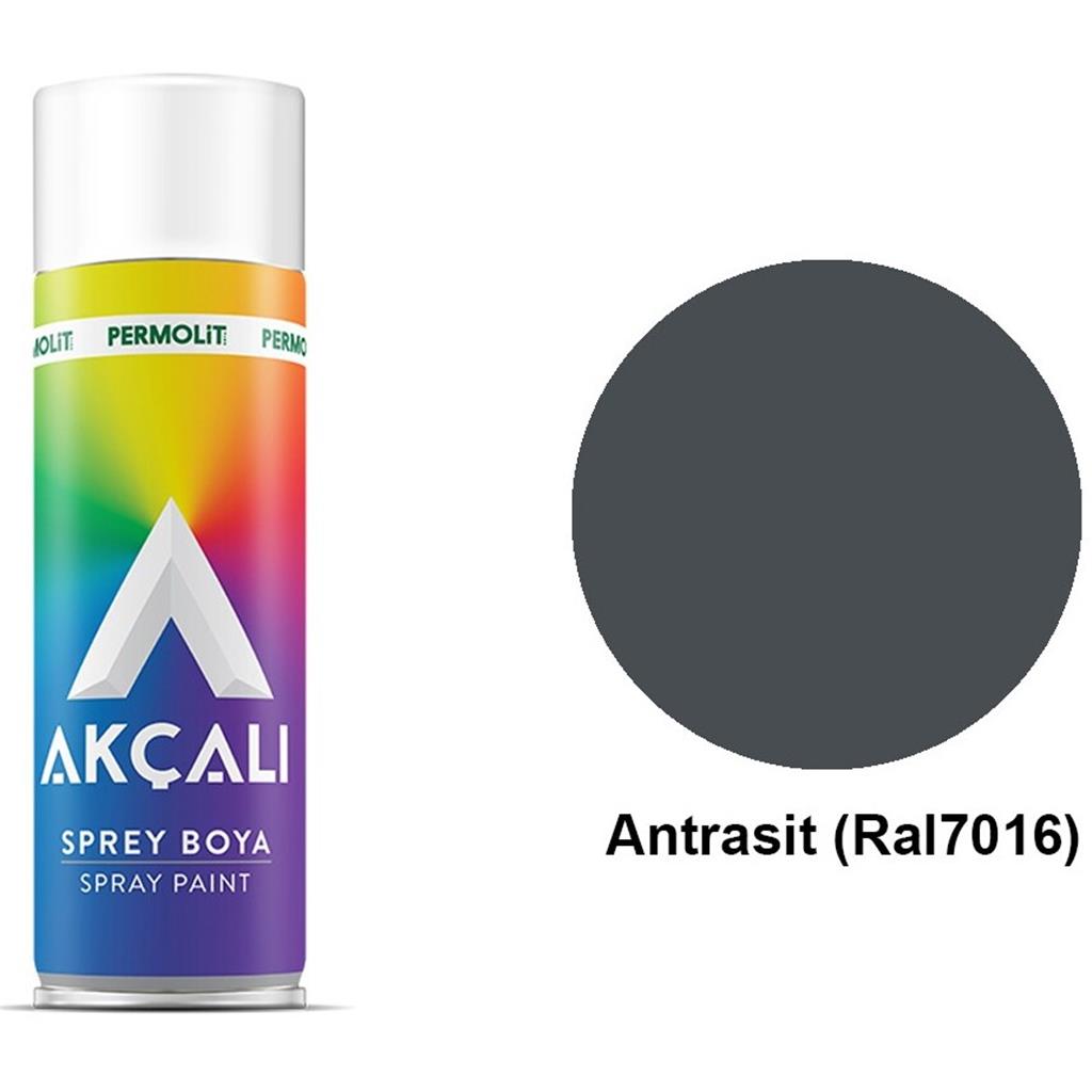 Akçalı Sprey Boya 7016 Antrasit   313 yeşil   902 Aluminyum   001 Mat vernik   320 Kırmızı