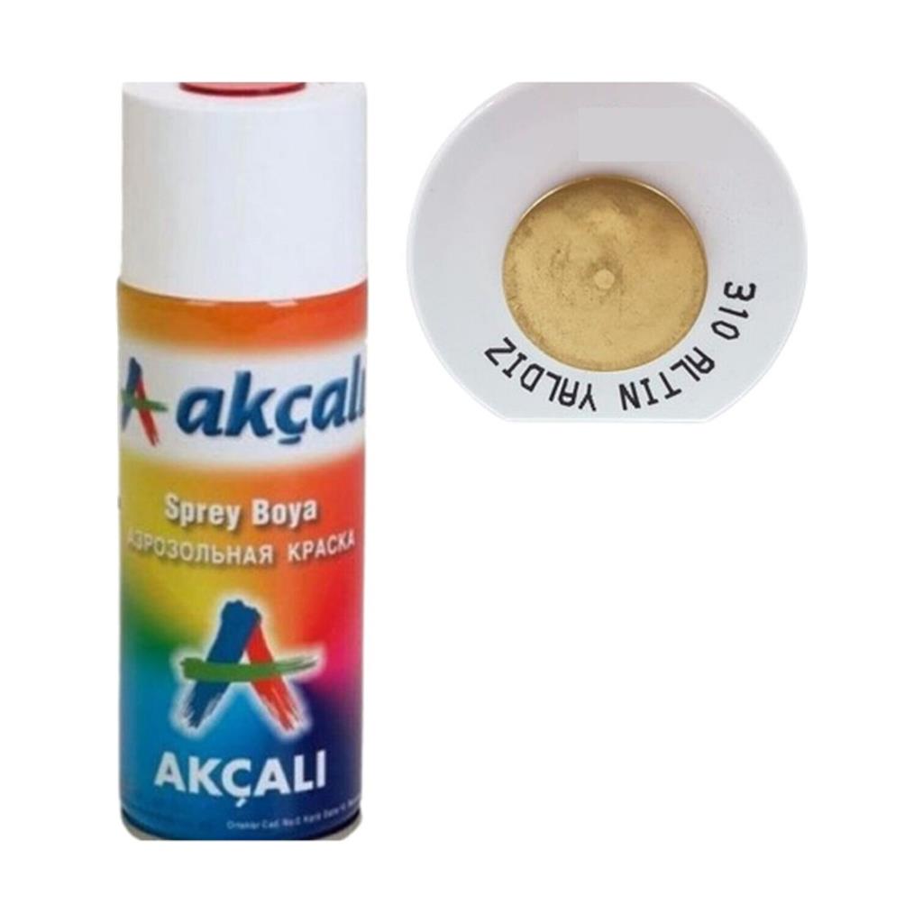 Akçalı Sprey Boya  306 Gri   317 Taksi Sarısı   323   Açık Mavi   301 Beyaz   310 Altın Yaldız