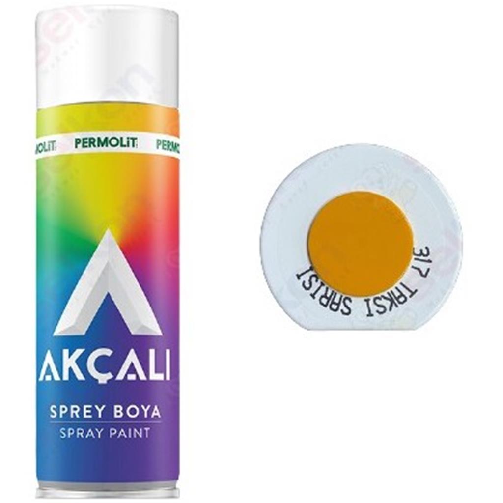 Akçalı Sprey Boya  306 Gri   317 Taksi Sarısı   323   Açık Mavi   301 Beyaz   310 Altın Yaldız
