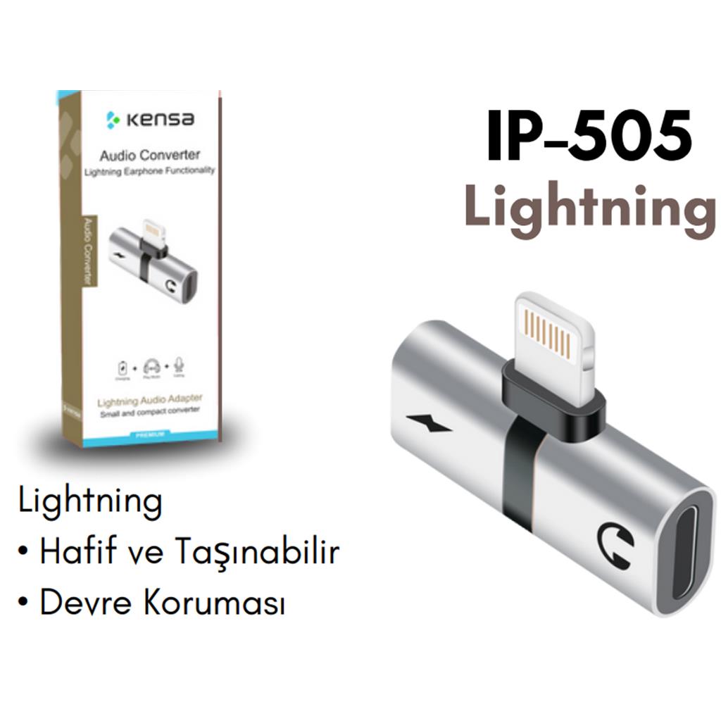 iPhone Uyumlu Lightning 2in1 Şarj Kulaklık  AUDİO Dönüştürücü Adaptör Şarj Çoğaltıcı Splitter