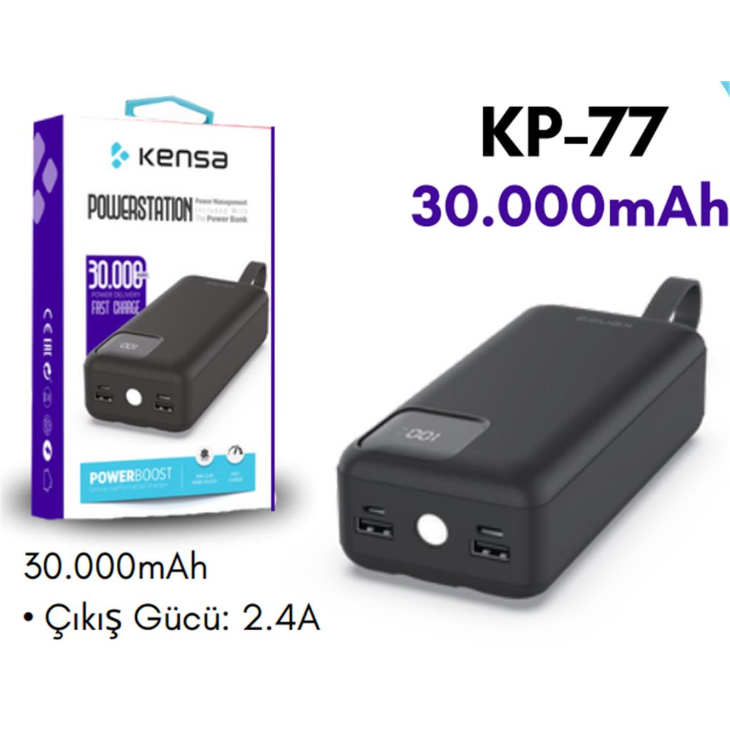 Powerbank ve Taşınabilir Şarj Cihazı Fiyatları  Dijital Ekranlı 30000 mAH Hızlı Şarj Powerbank