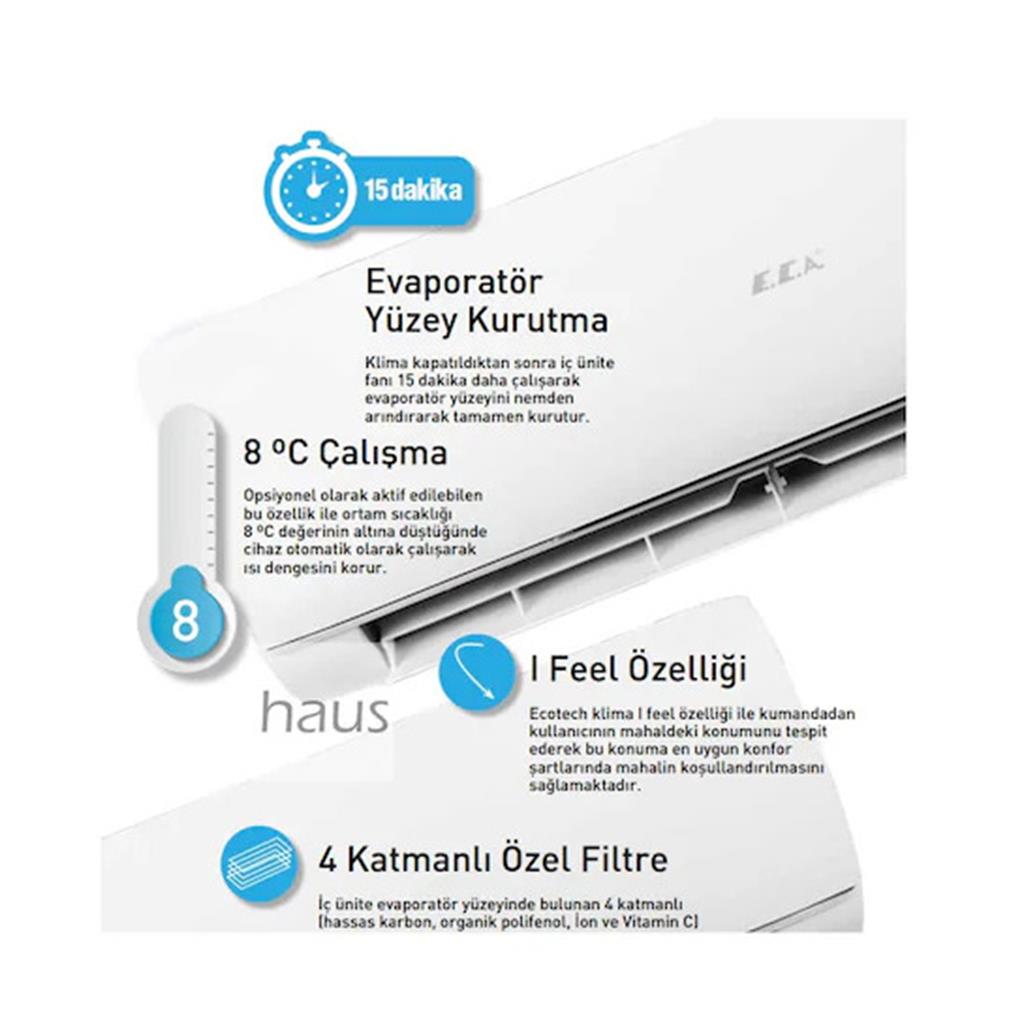 E.C.A Klima Fiyatları ve Modelleri Ecotech klima Fiyatı ESA2109A100 Inverter Duvar Tipi Split Klima