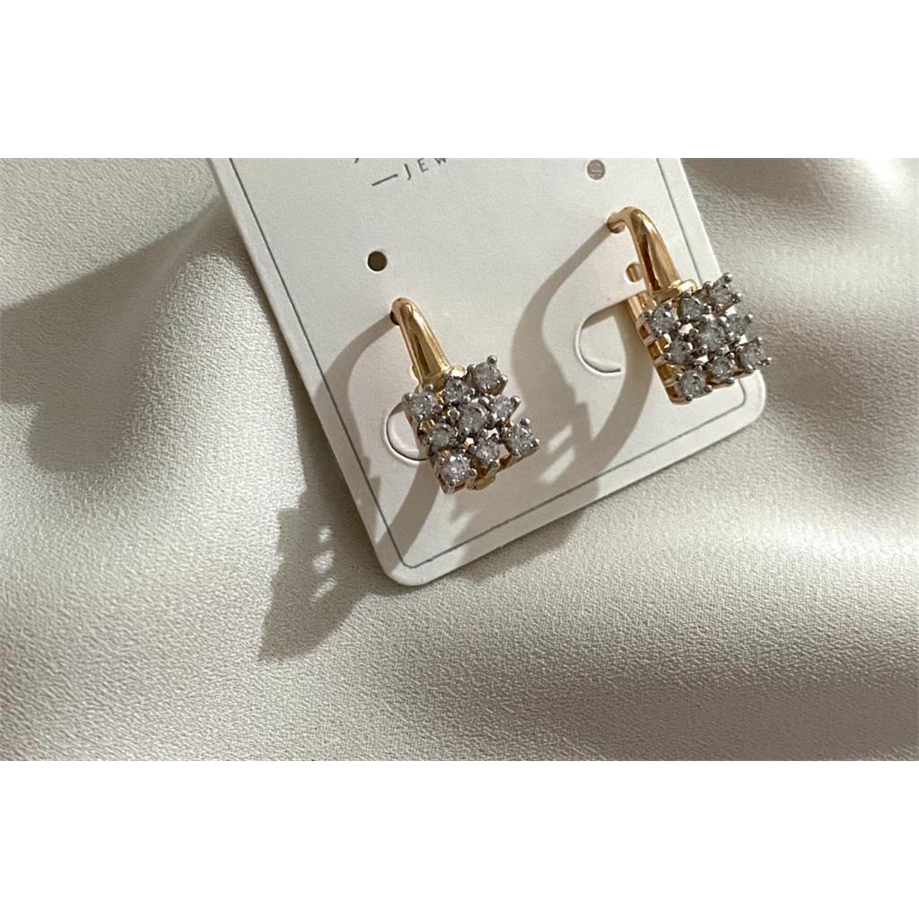 ZeyCan Şık Kadın Gold Renk Zirkon Taş Motifli  XUPİNG Çelik Küpe