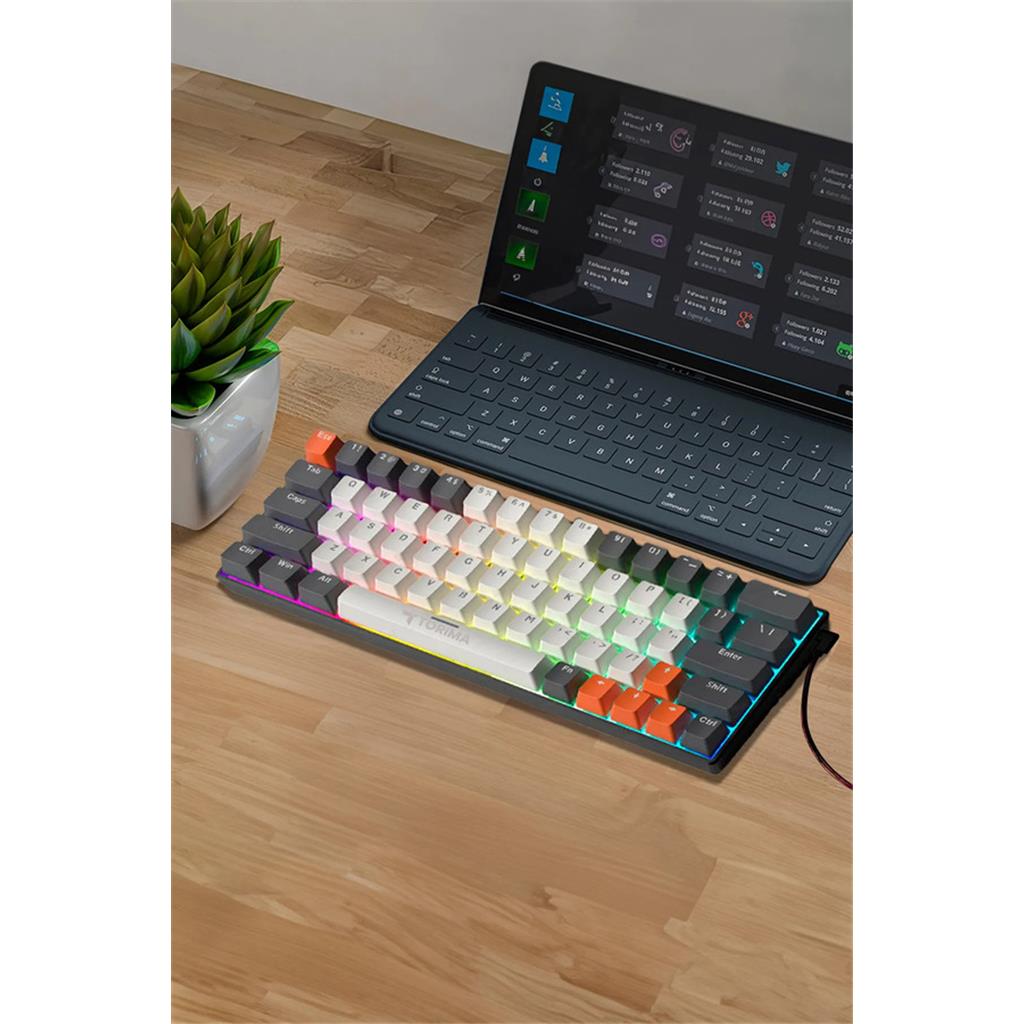 MEKANİK KLAVYE Torima TK-06 Mekanik Rgb Işıklı Kablolu METAL Oyuncu Klavyesi Q Klavye Siyah