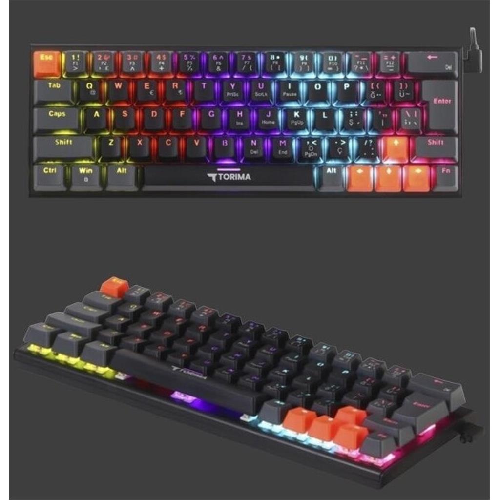 MEKANİK KLAVYE Torima TK-06 Mekanik Rgb Işıklı Kablolu METAL Oyuncu Klavyesi Q Klavye Siyah