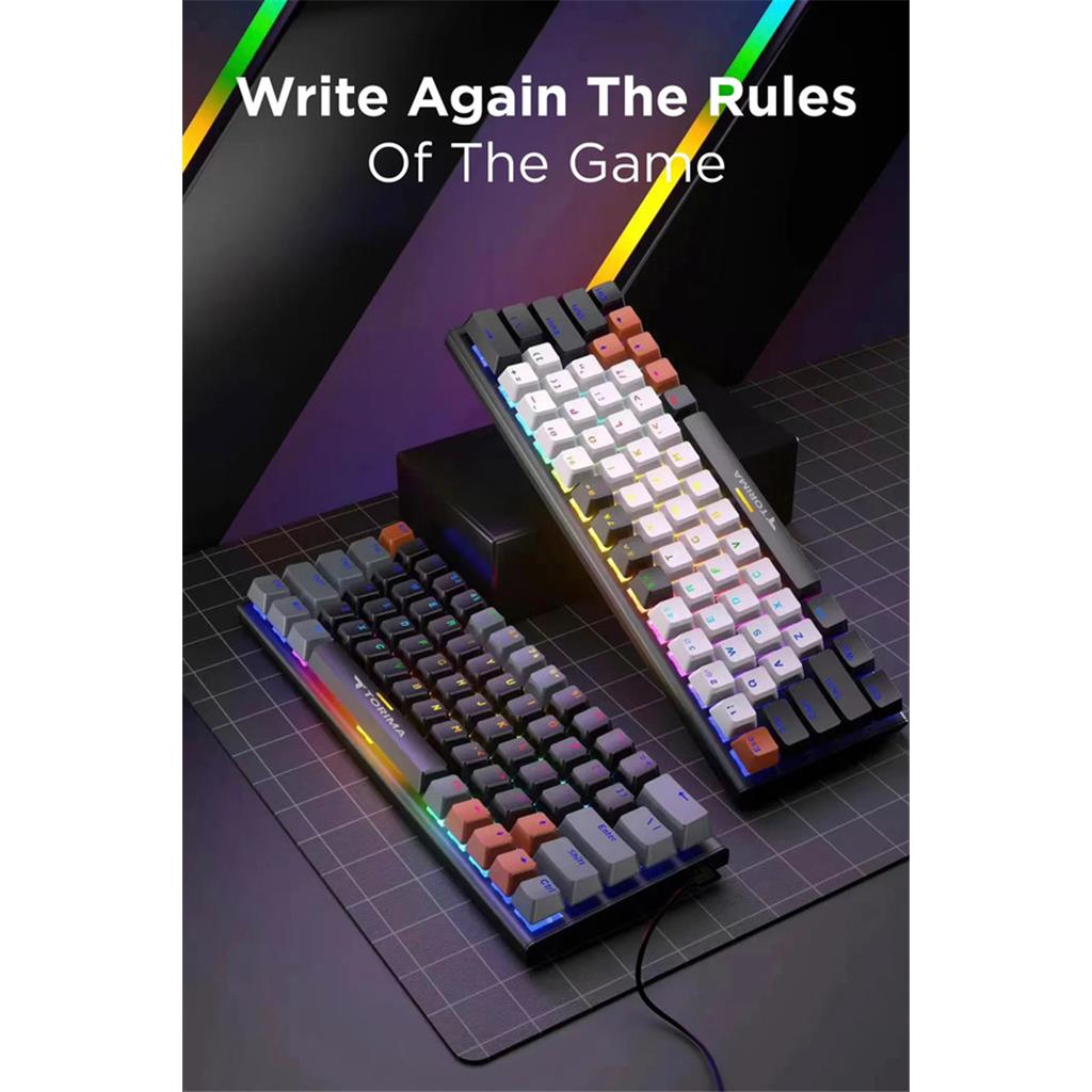 MEKANİK KLAVYE Torima TK-06 Mekanik Rgb Işıklı Kablolu METAL Oyuncu Klavyesi Q Klavye Siyah