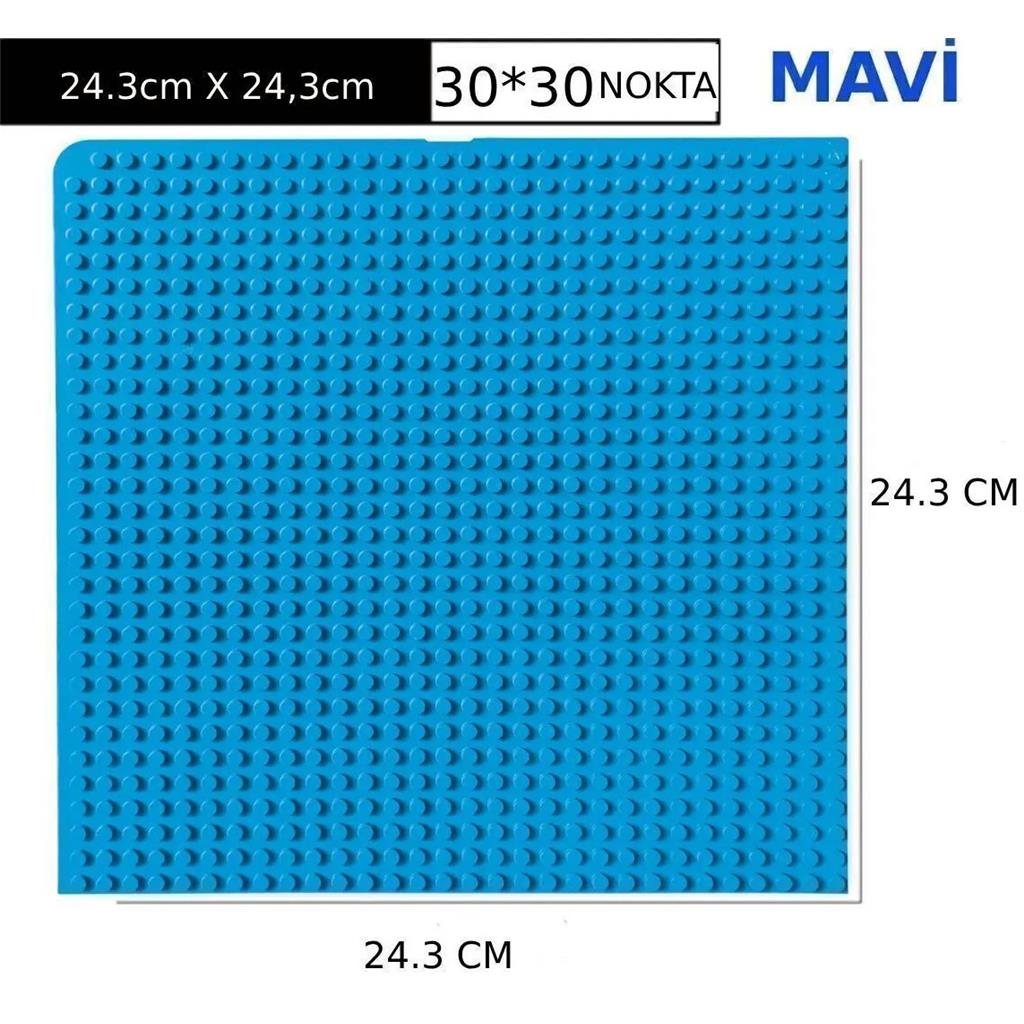 LEGO Zemini Fiyatları ve Renkleri Kuzutoys Lego uyumlu Esnek Zemin Mavi Renk 30x30|24.3cm